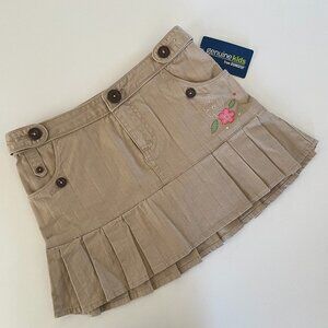 Oshkosh Genuine Kids Girls Cotton Skirt Skort Adjustable Waist Taupe Size 6X NWT